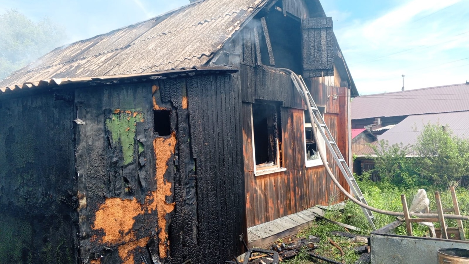 В Благовещенске произошел пожар